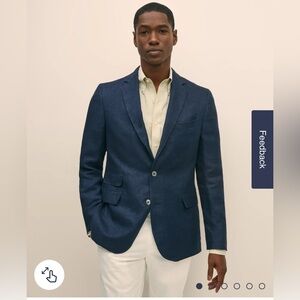 Brooks Bothers Linen Men's Navy Blazer Sports Coat